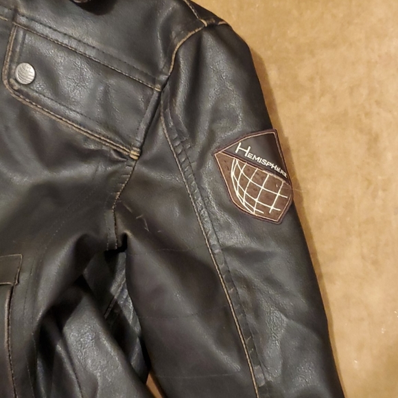 New Faux Leather Bomber Jacket - Picture 3 of 6
